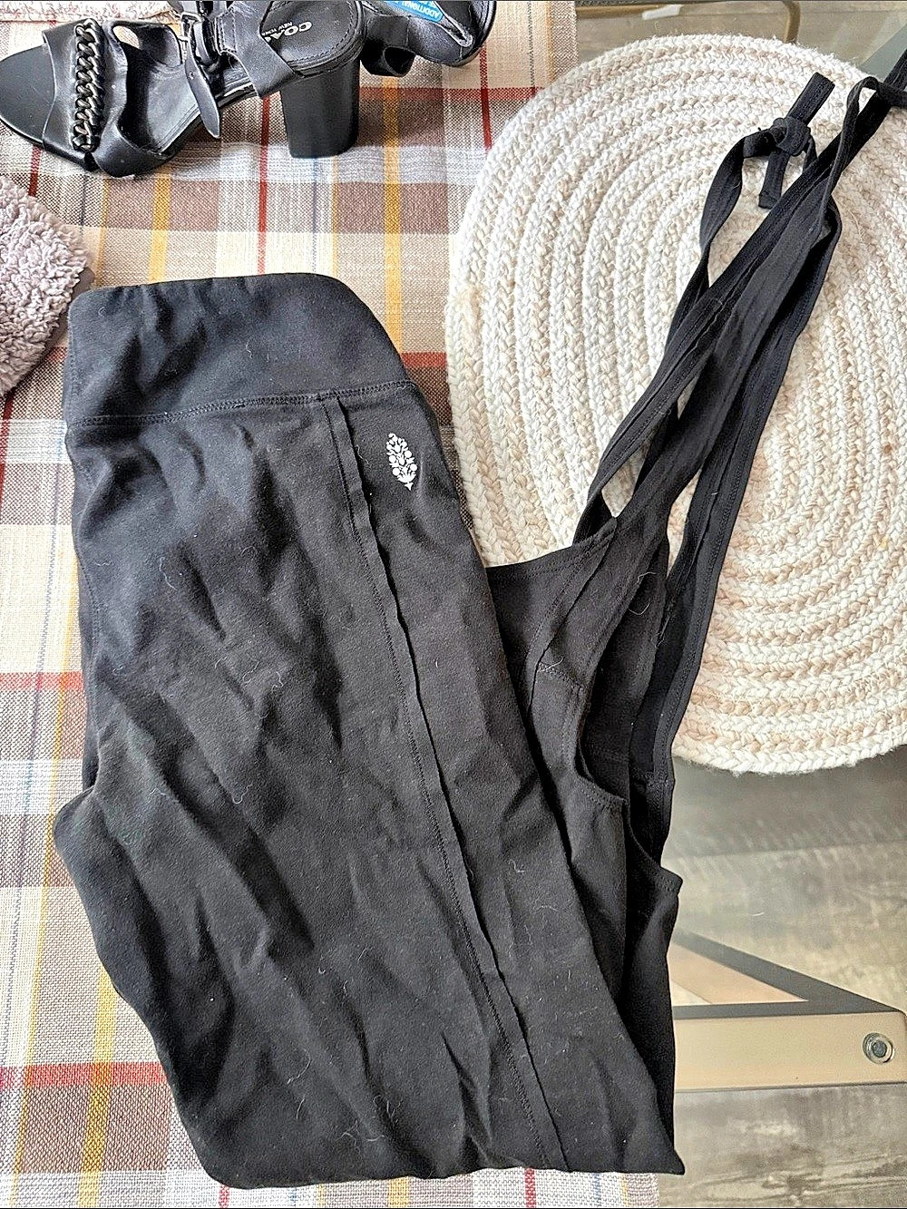 Free People Hot Shot Strappy Onesie Black